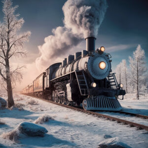 Train in snow
